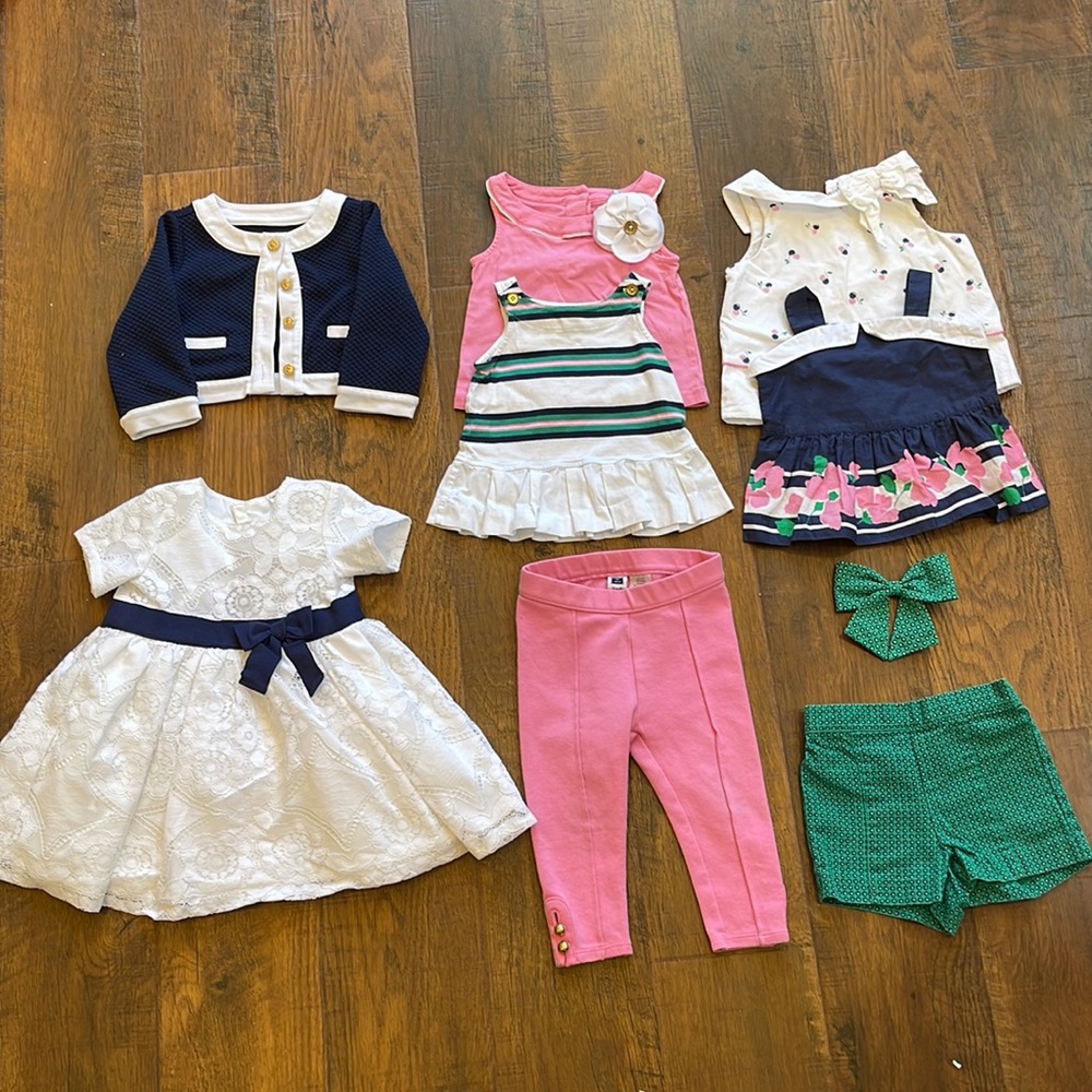 Janie and Jack Navy,Pink,Green,White Capsule 12 to 18 month BONUS ITEMS FREE